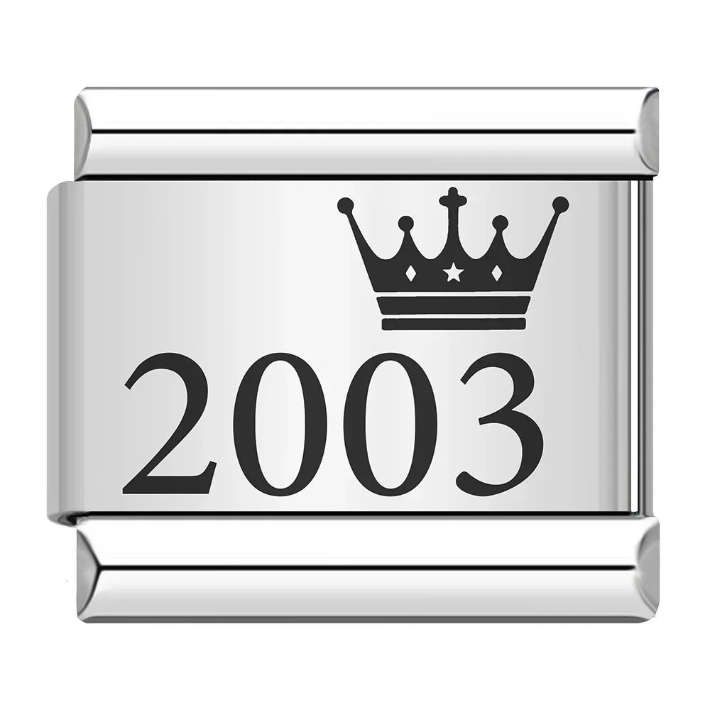 Charm Ano com Coroa 1990 a 2010 Prata