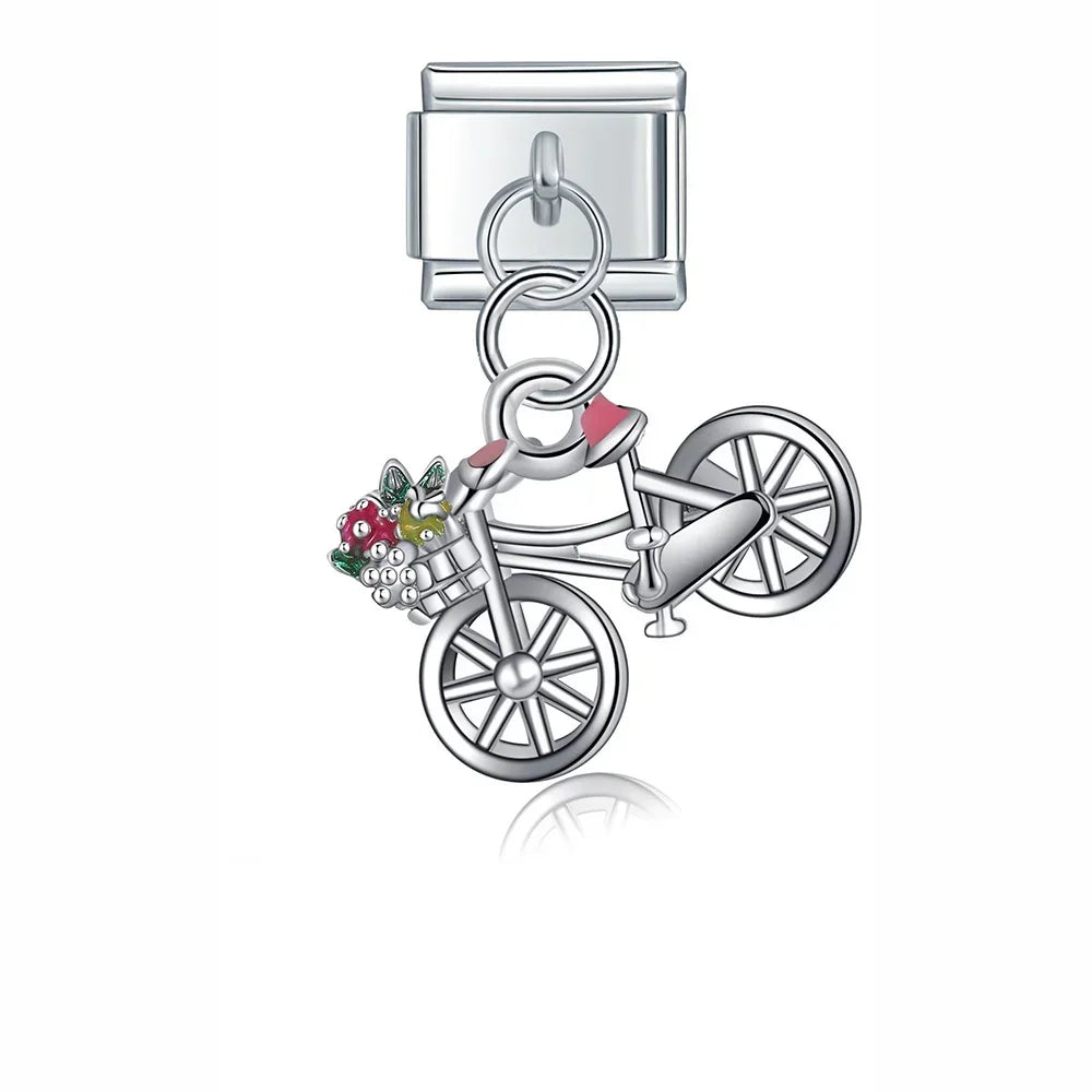 Charm Pendant Bicicleta Prata