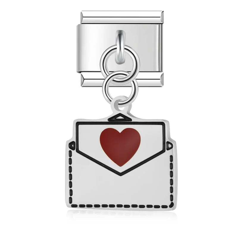Charm Pendant Carta de Amor (Prata,Gold,Rose)