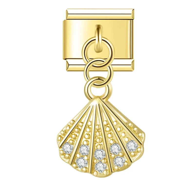 Charms Pendant Mar e Céu Prata e Gold