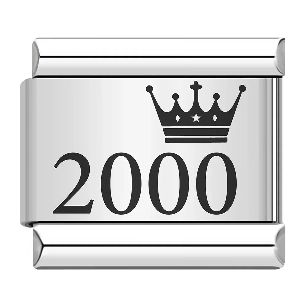 Charm Ano com Coroa 1990 a 2010 Prata