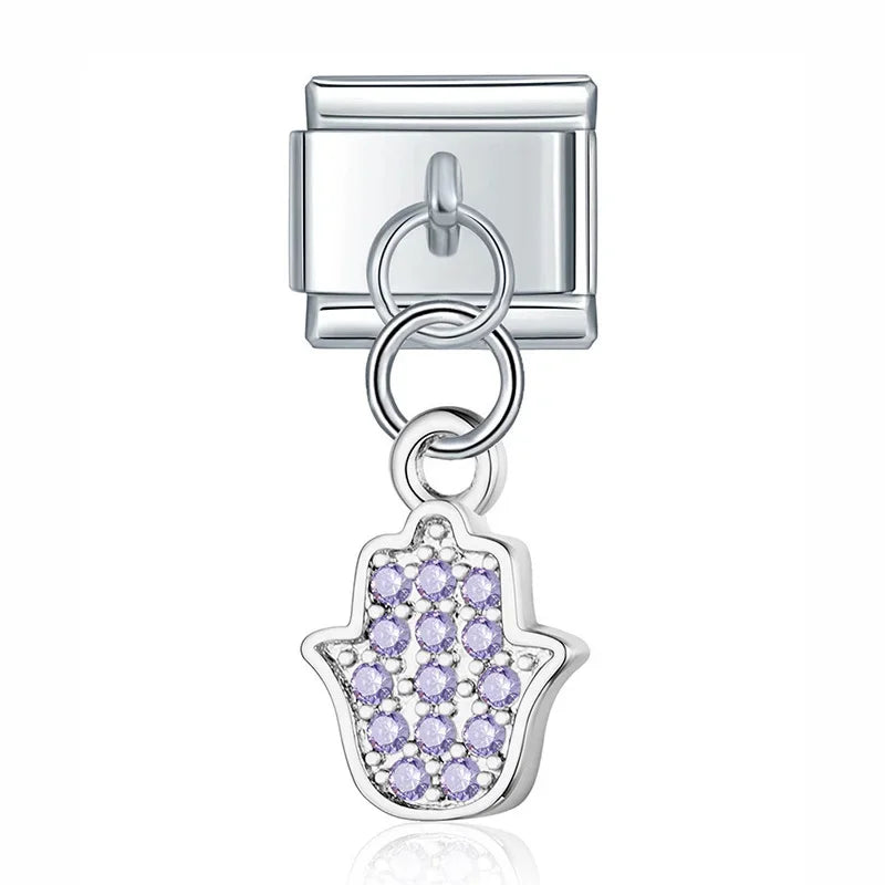 Charm Pendant Mão e Olho (Prata, Rose e Gold)