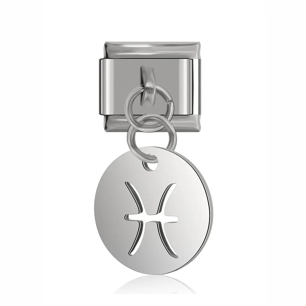 Charm Pendant Signos Redondo Prata