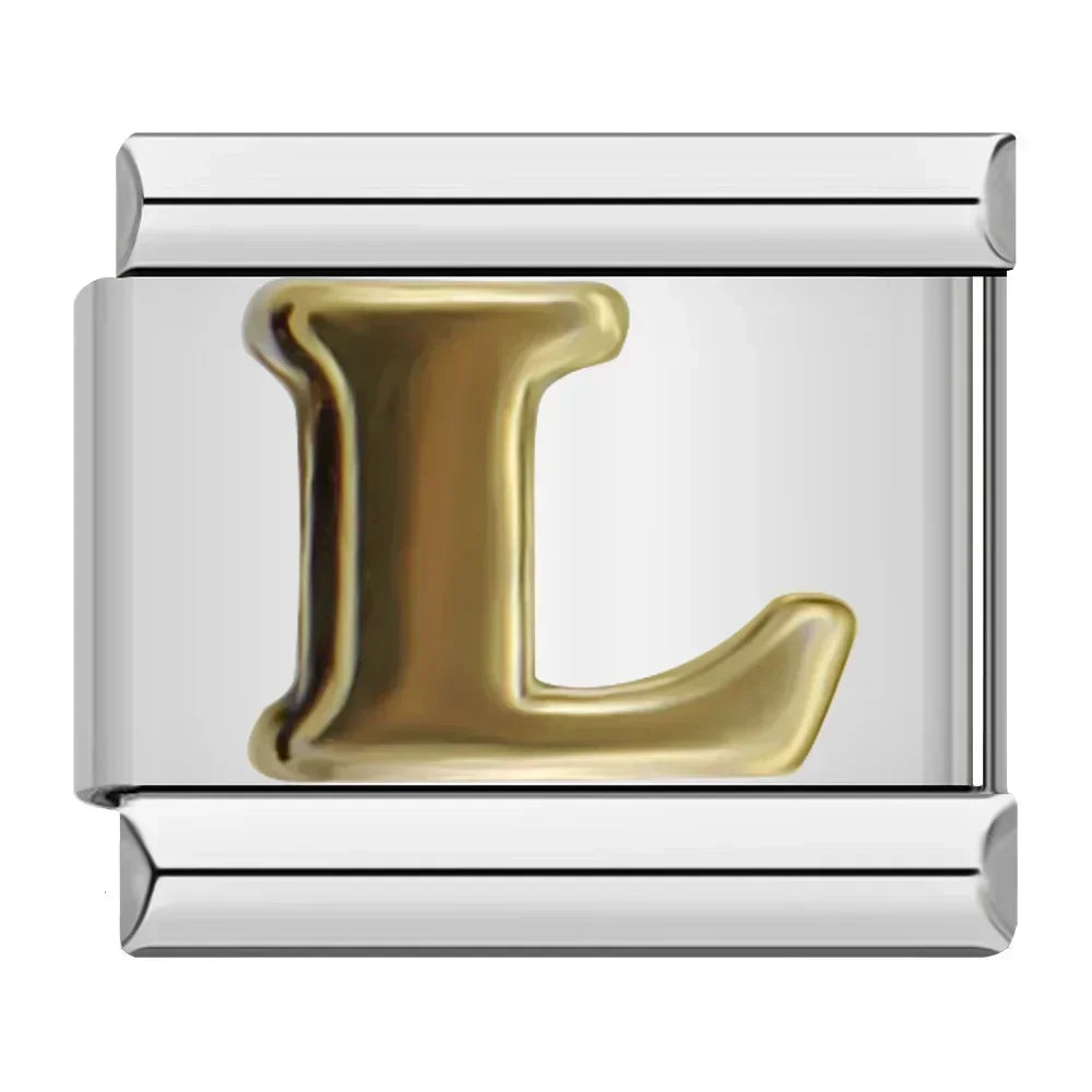 Charms Letras Dourada A Até Z Prata
