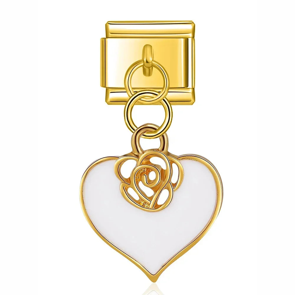 Charms Pendant Corações Gold