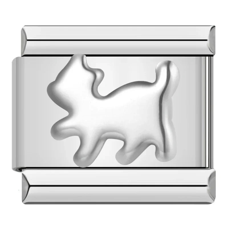 Charms Amantes de Gatos Prata e Dourado
