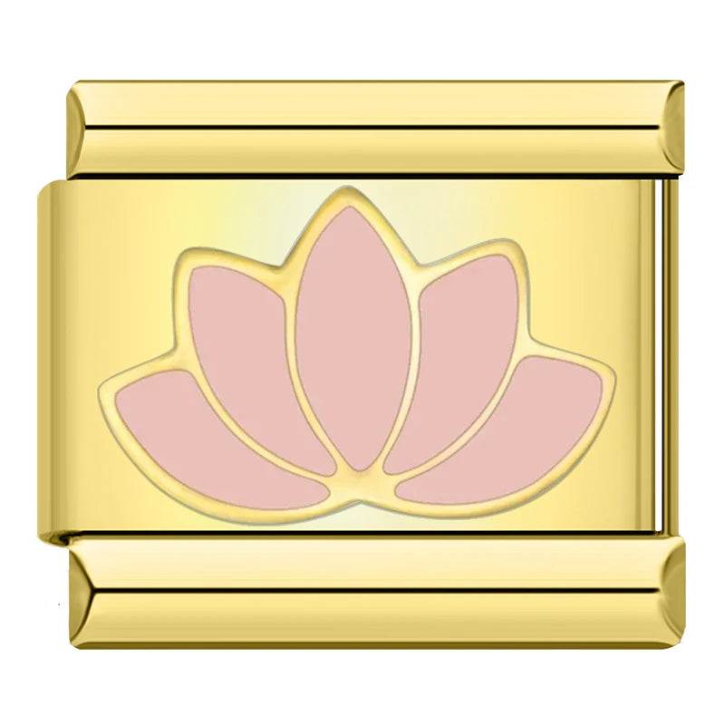 Charm Flor de Lótus Rosa Gold