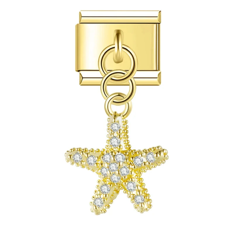 Charms Pendant Mar e Céu Prata e Gold