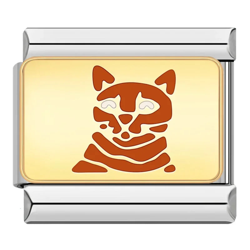 Charms Amantes de Gatos Prata e Dourado