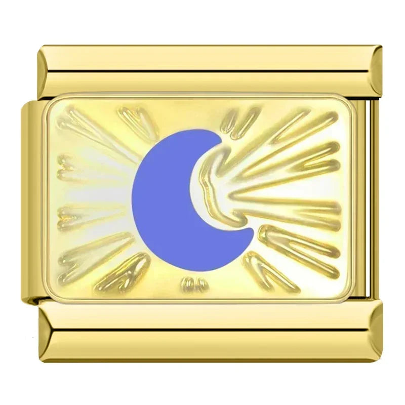 Charm Lua Azul Gold