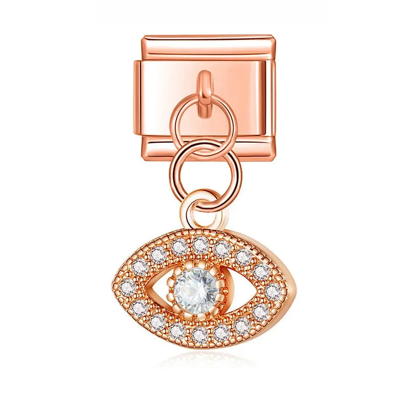 Charm Pendant Mão e Olho (Prata, Rose e Gold)