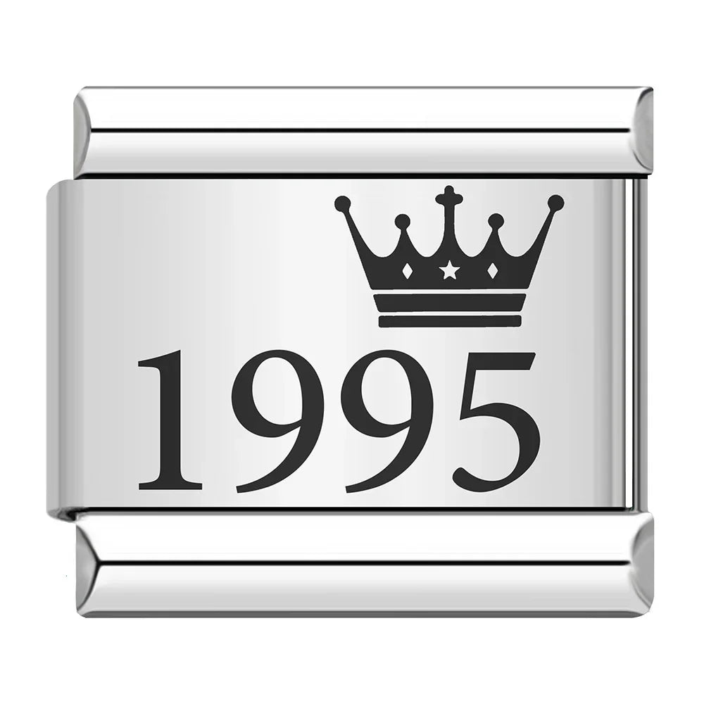 Charm Ano com Coroa 1990 a 2010 Prata