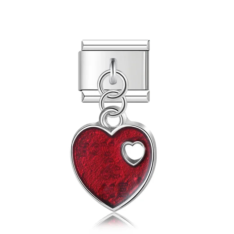 Charm Pendant Corações 2 Prata