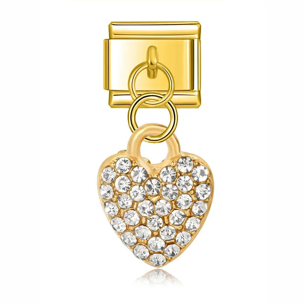 Charms Pendant Corações Gold