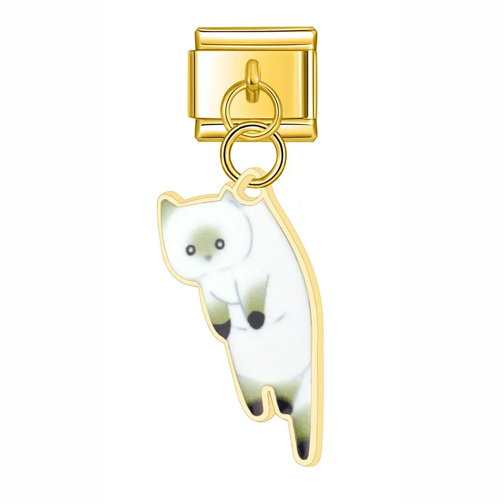 Charm Pendant Gatinhos Pendurados (Diversas Cores) Gold
