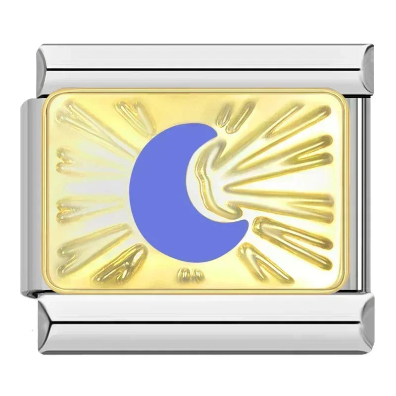 Charm Lua Azul Prata