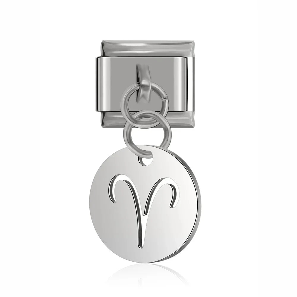 Charm Pendant Signos Redondo Prata