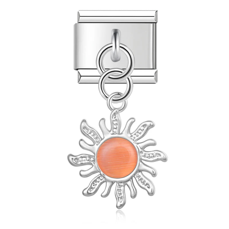 Charms Pendant Sol Colorido (Prata & Gold)