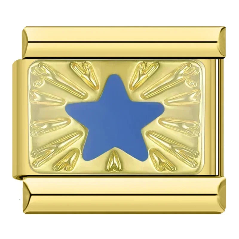 Charm Estrela Azul Gold