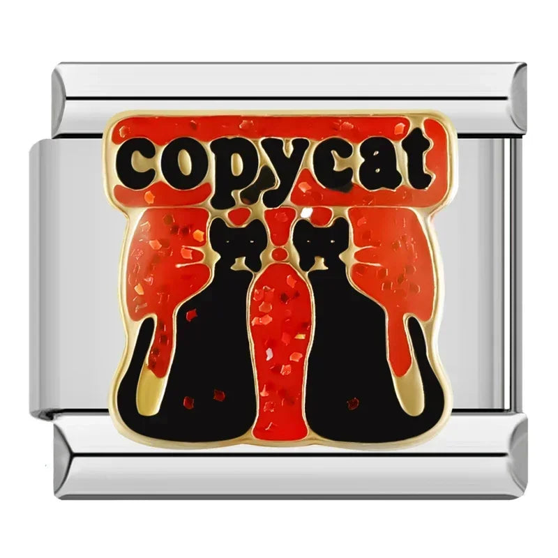 Charms Amantes de Gatos Prata e Dourado