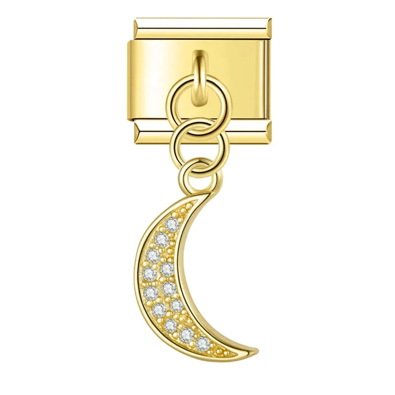 Charms Pendant Mar e Céu Prata e Gold