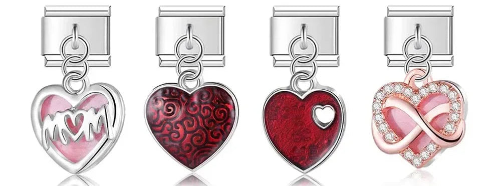 Charm Pendant Corações 2 Prata