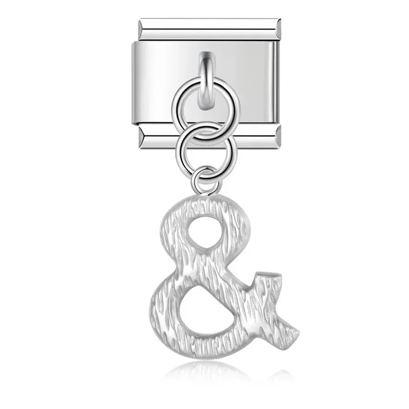 Charms Pendant A até Z Texturizado Prata
