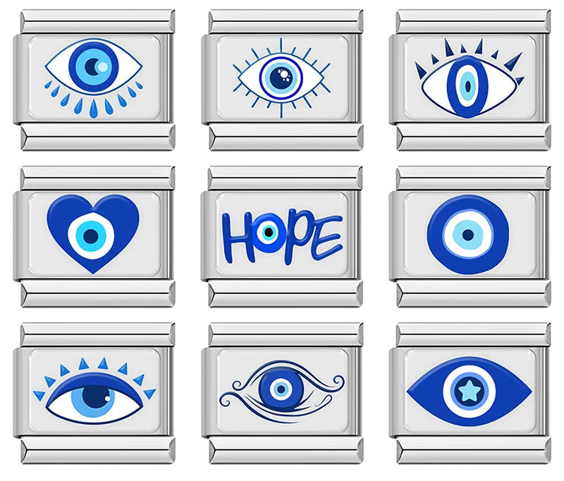 Charm Olhos Azuis Prata