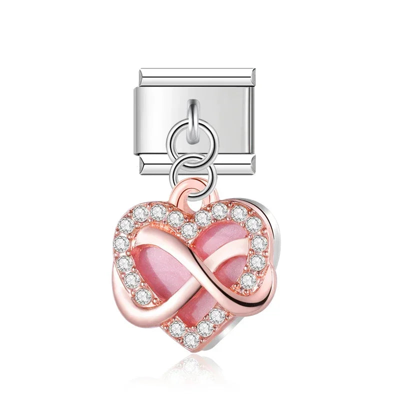 Charm Pendant Corações 2 Prata