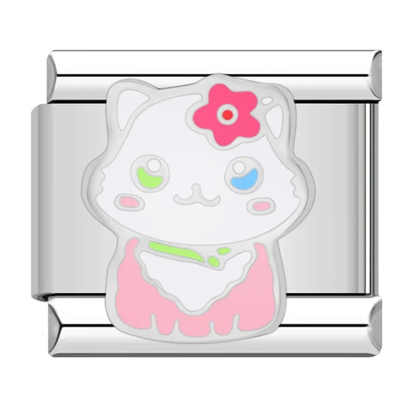 Charms Amantes de Gatos Prata e Dourado
